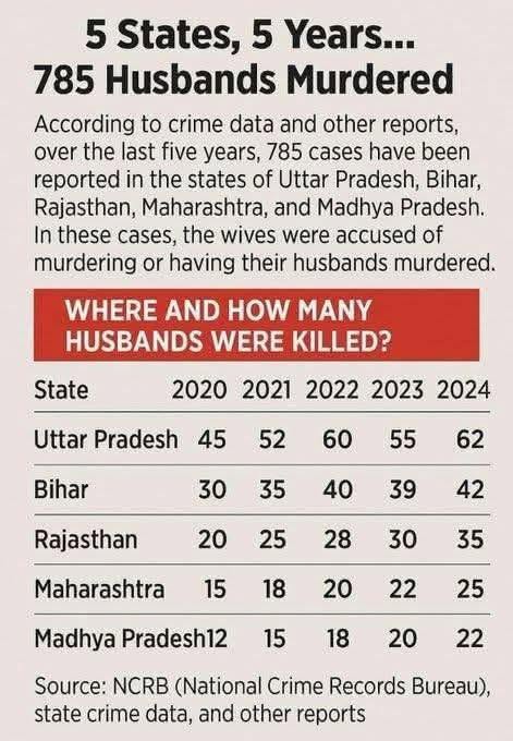 5 States, 5 Years 785 Husbands Murdered