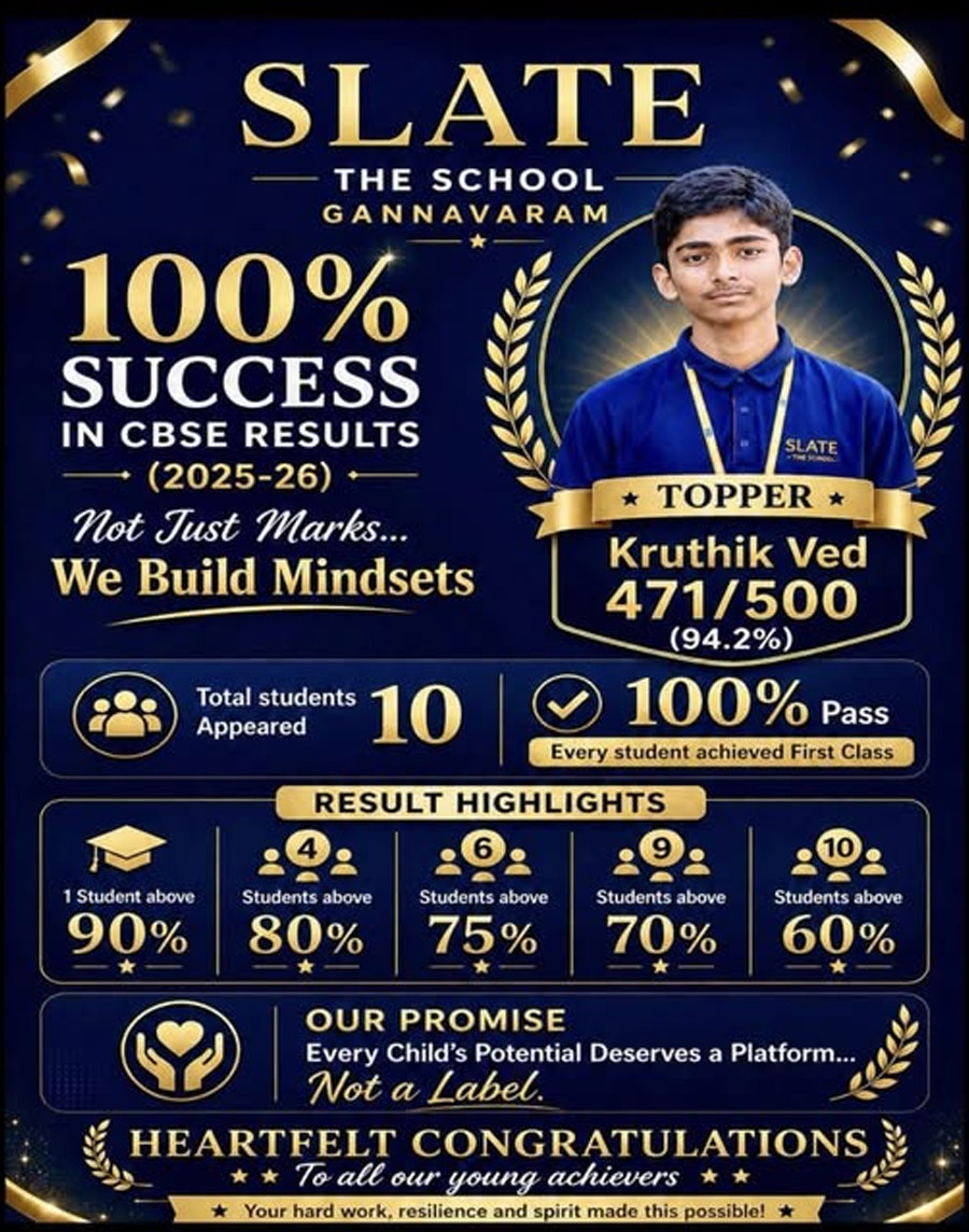 SLATE - The School, Gannavaram on May 2nd 2026